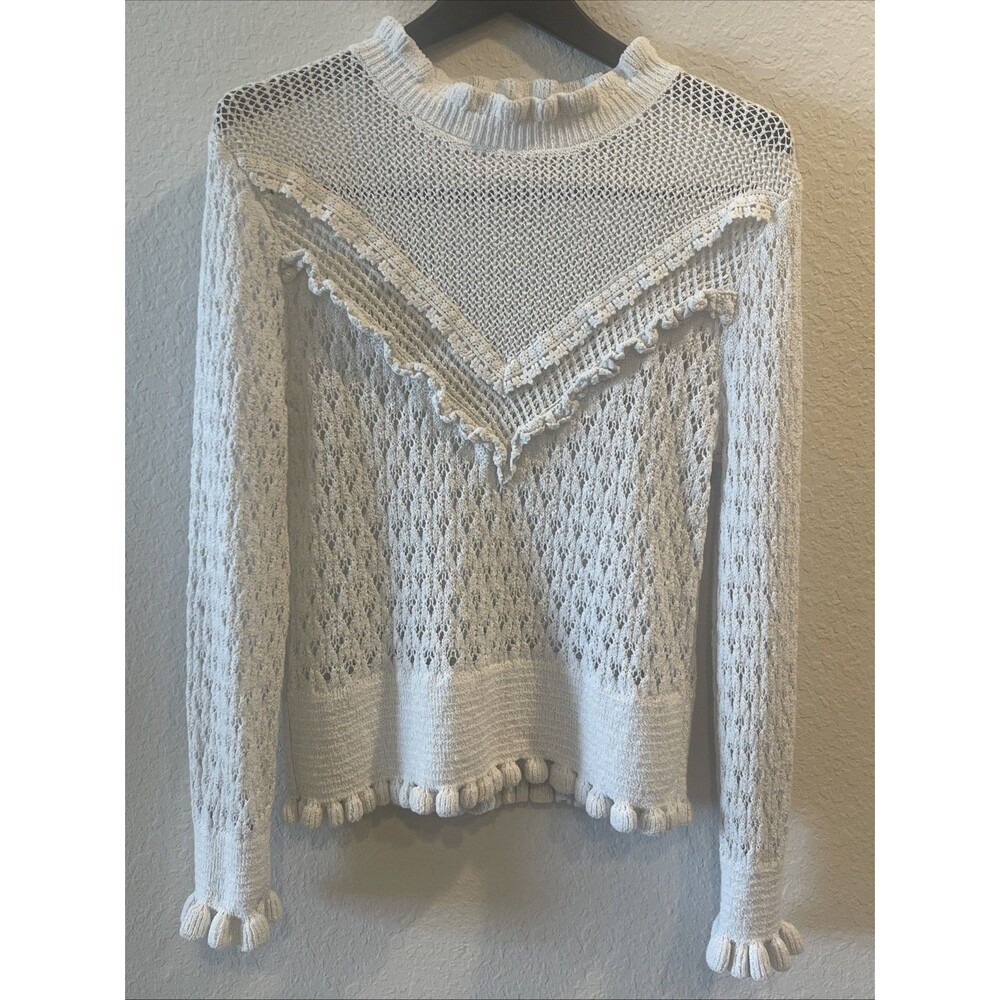 Women’s Zara Sweater Cream/Almond Cottagecore Romantic Feminine Size XL READ